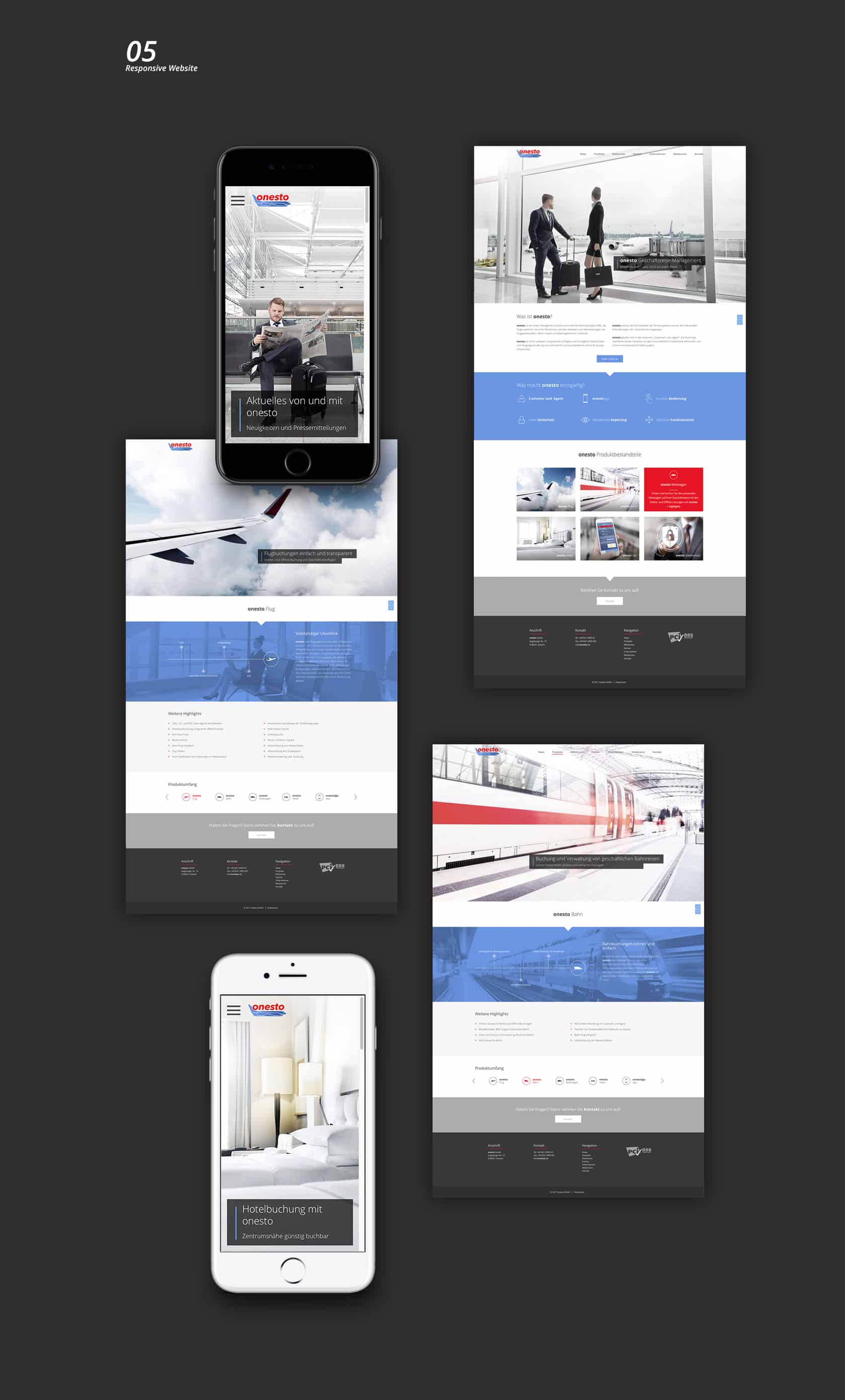 EAZEE Webagentur Muenchen onesto GmbH Responsive Design Website Desktop und Mobile Ansicht